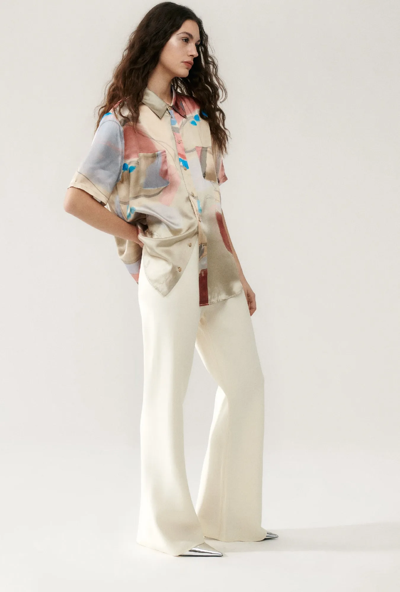 SHORT SLEEVE BOYFRIEND SHIRT EXPRESSIONIST sold by Silk Laundry product image thumbnail 3