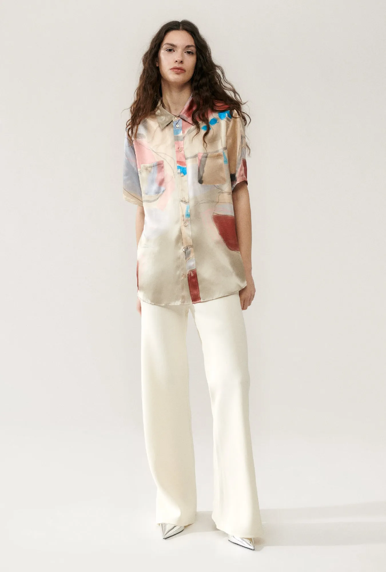 SHORT SLEEVE BOYFRIEND SHIRT EXPRESSIONIST sold by Silk Laundry