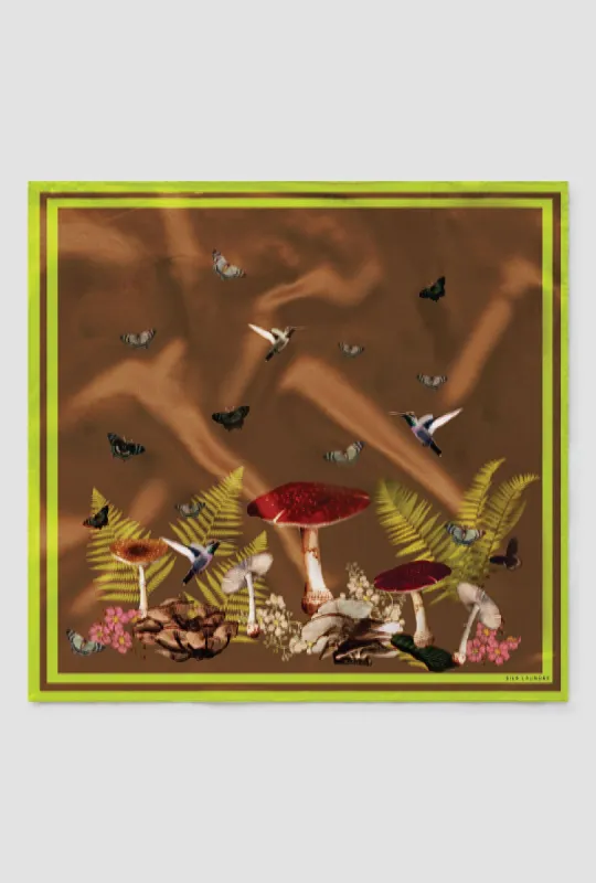 SCARF DARK EARTH MAGIC MUSHROOM sold by Silk Laundry
