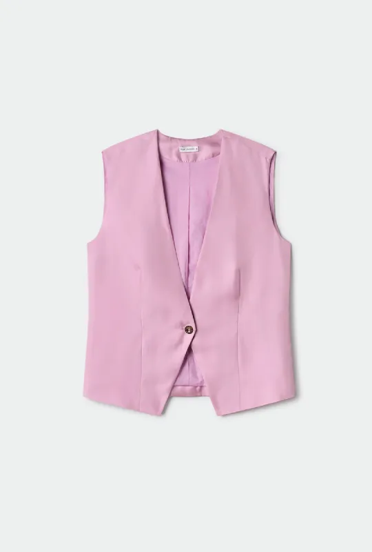 TWILL SLOUCH VEST FIG sold by Silk Laundry