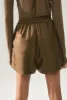 TWILL SLOUCH SHORTS DARK EARTH sold by Silk Laundry
