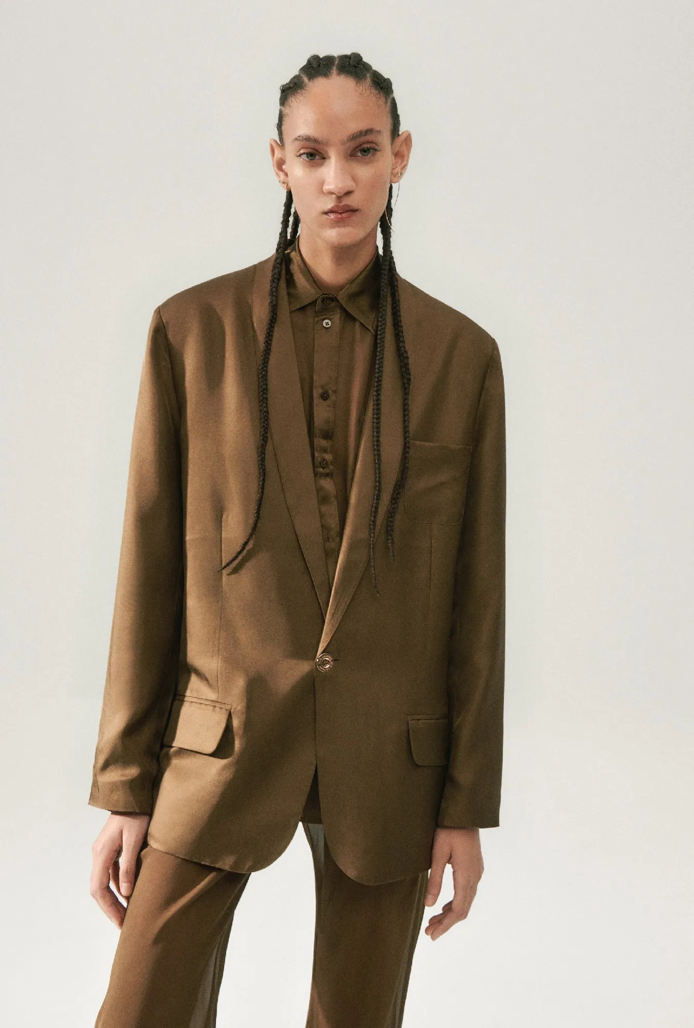 TWILL MIAMI BLAZER DARK EARTH sold by Silk Laundry product image thumbnail 4