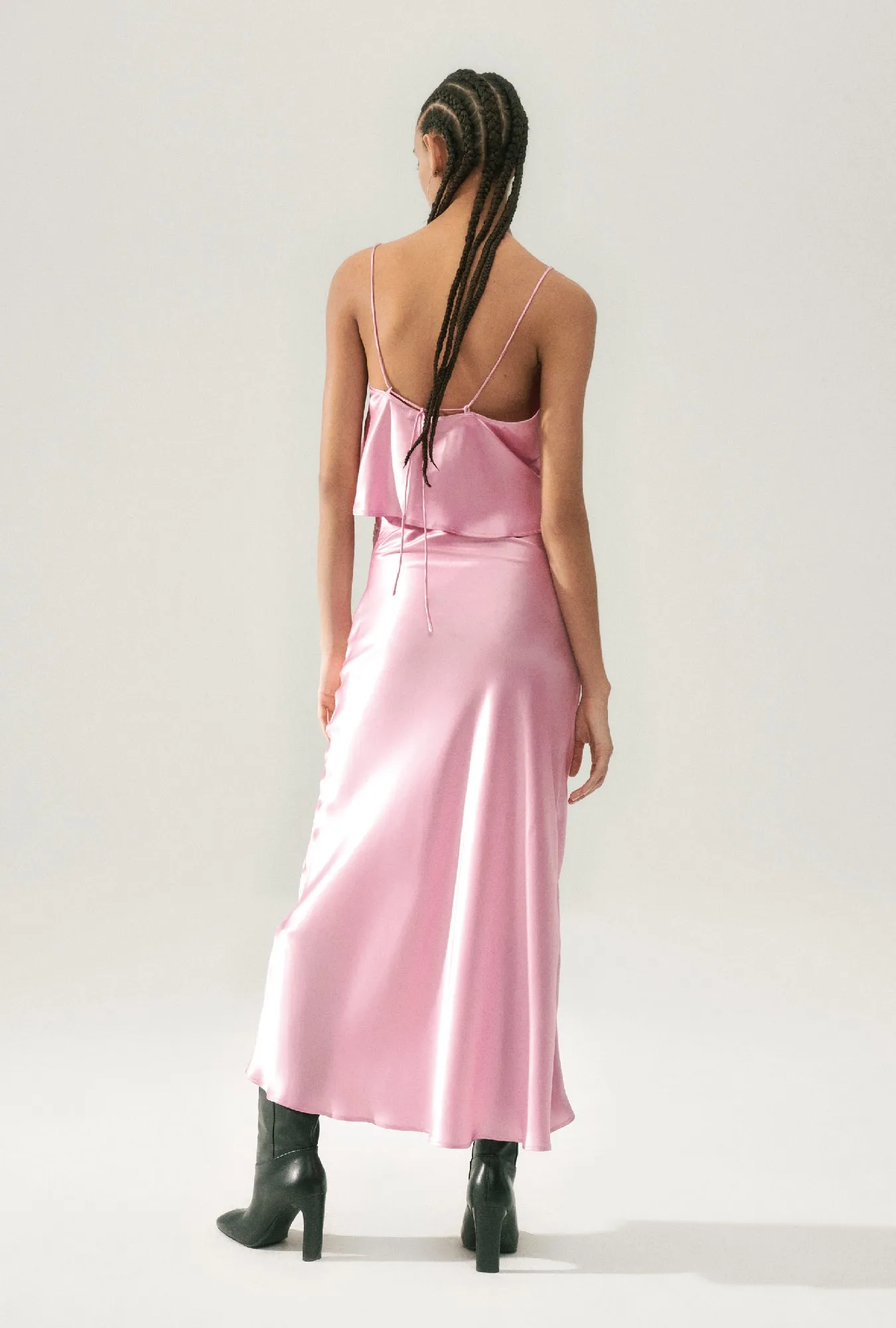 SLIT LONG BIAS SKIRT FIG sold by Silk Laundry product image thumbnail 4