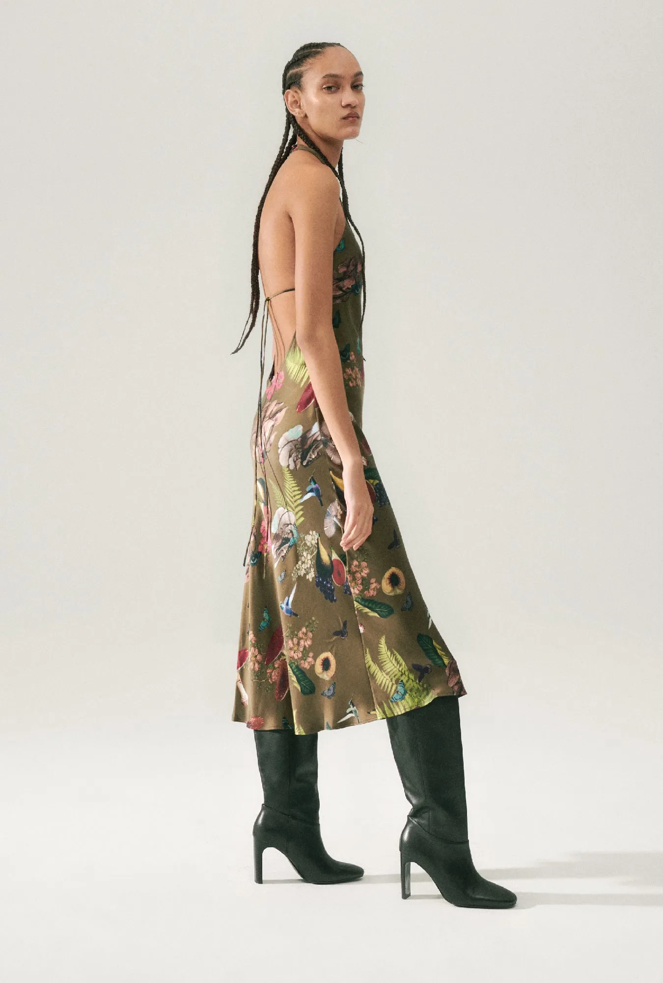 HALTER DRESS MAGIC MUSHROOM DARK EARTH sold by Silk Laundry product image thumbnail 4