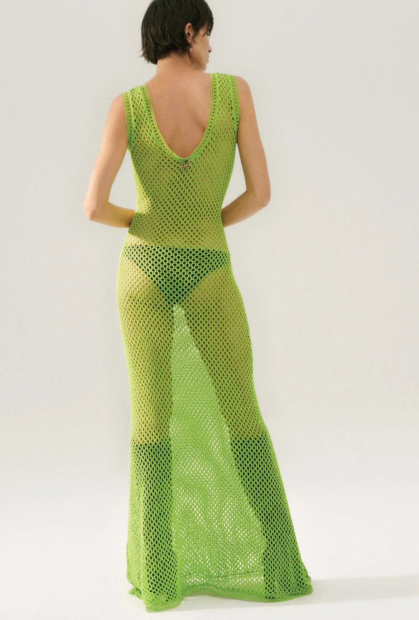CROCHET SCOOP NECK DRESS FERN sold by Silk Laundry product image thumbnail 4