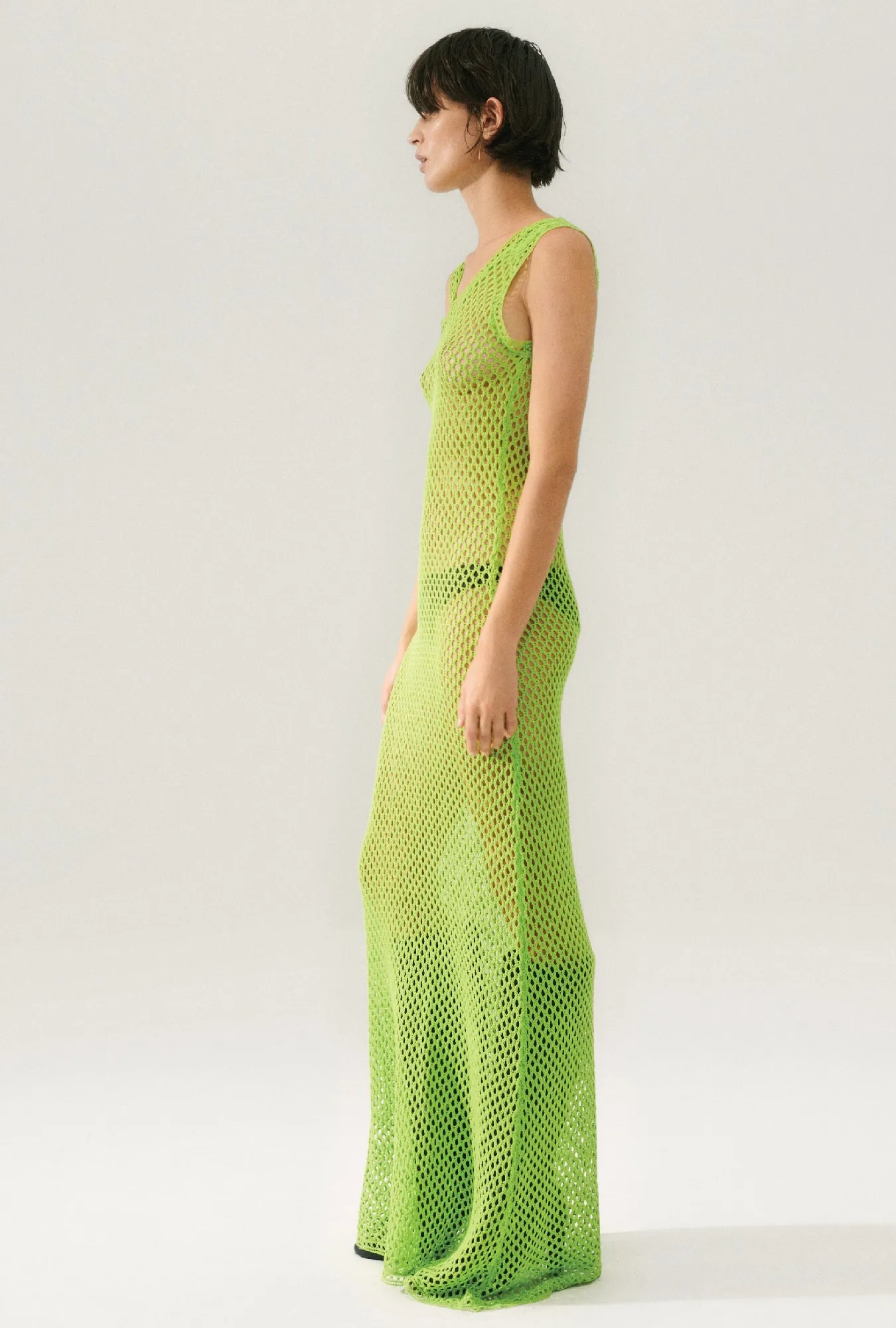 CROCHET SCOOP NECK DRESS FERN sold by Silk Laundry product image thumbnail 5