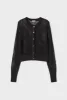 CROCHET CROPPED CARDIGAN BLACK sold by Silk Laundry