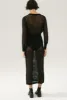 CROCHET CROPPED CARDIGAN BLACK sold by Silk Laundry