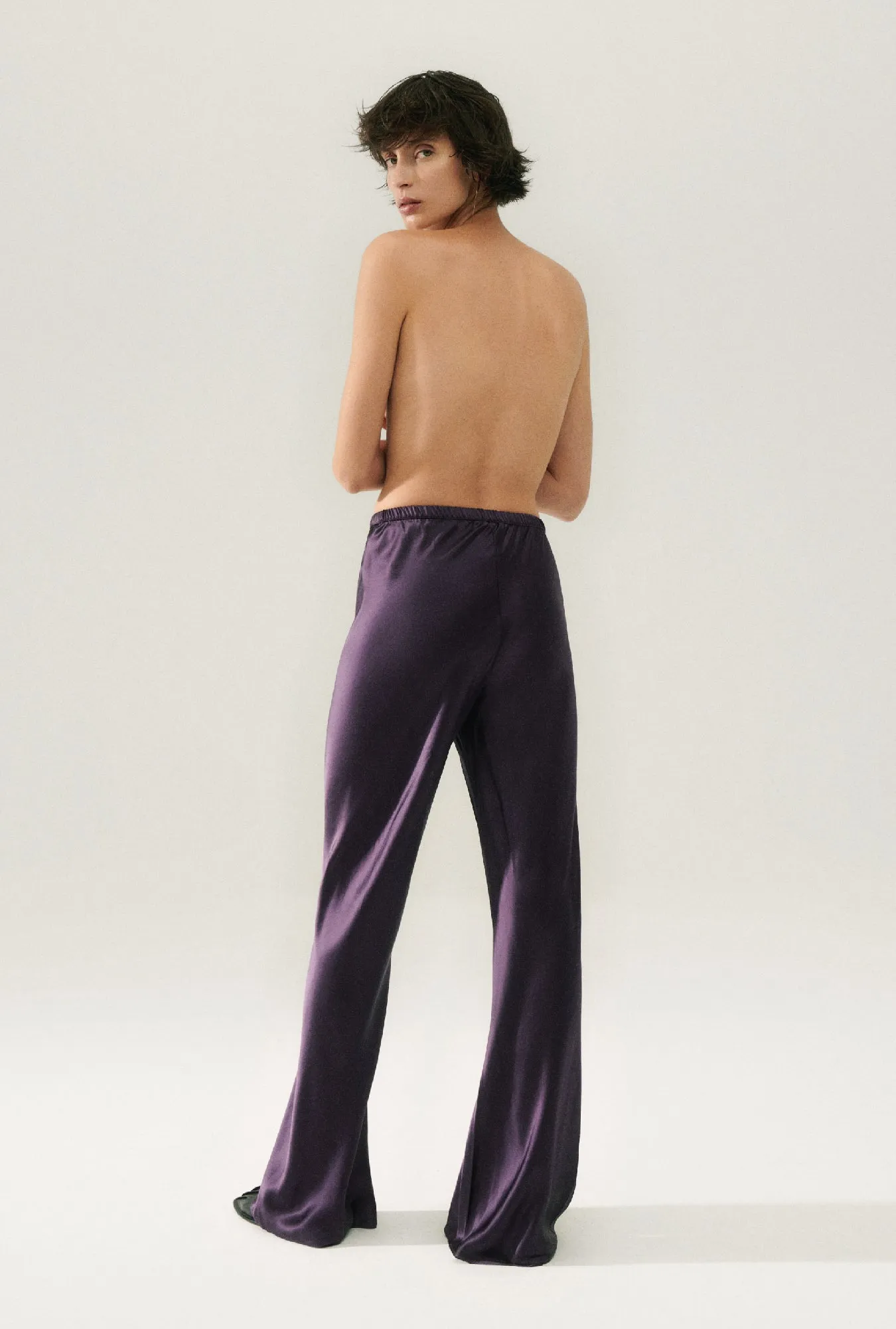 BIAS CUT PANTS BLACKBERRY sold by Silk Laundry product image thumbnail 3