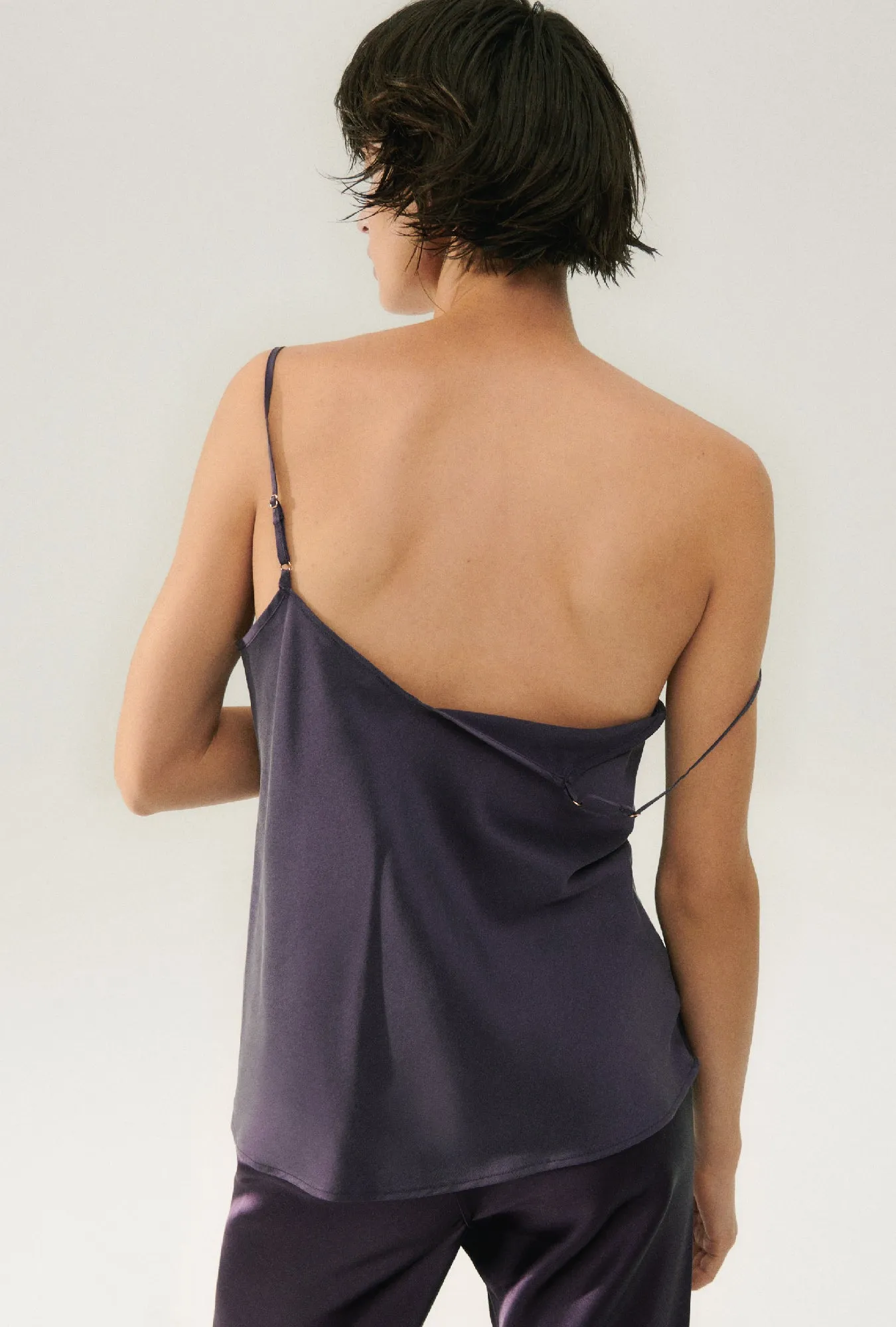 BIAS CUT CAMI BLACKBERRY sold by Silk Laundry
