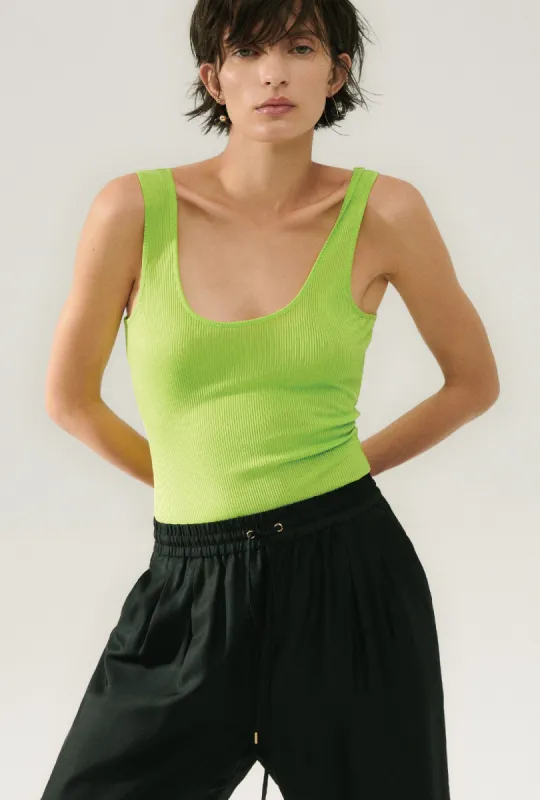 RIBBED TANK FERN sold by Silk Laundry