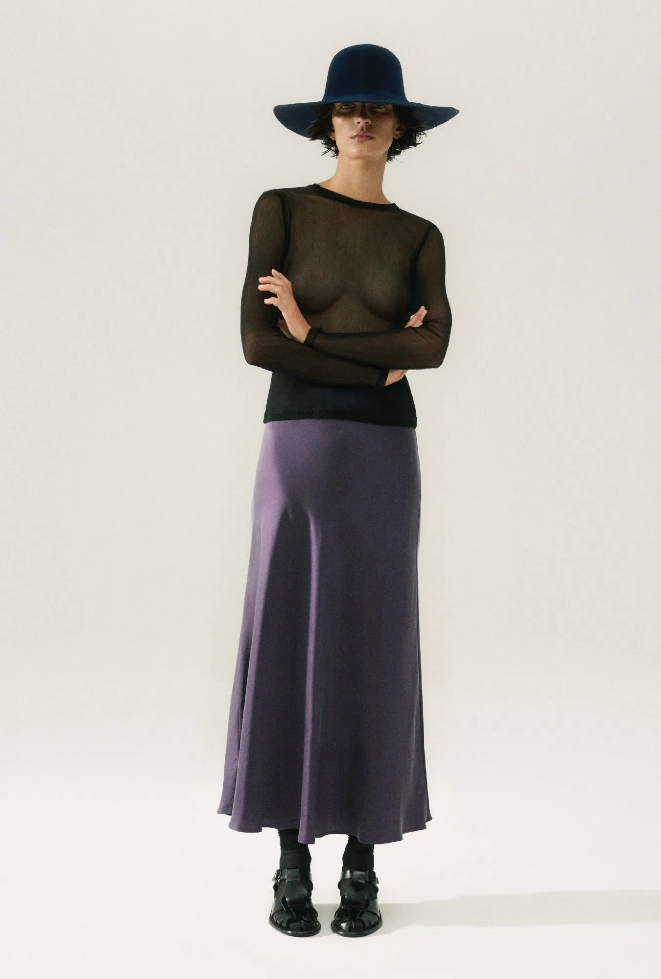 Mesh Long Sleeve Top Black sold by Silk Laundry product image thumbnail 3
