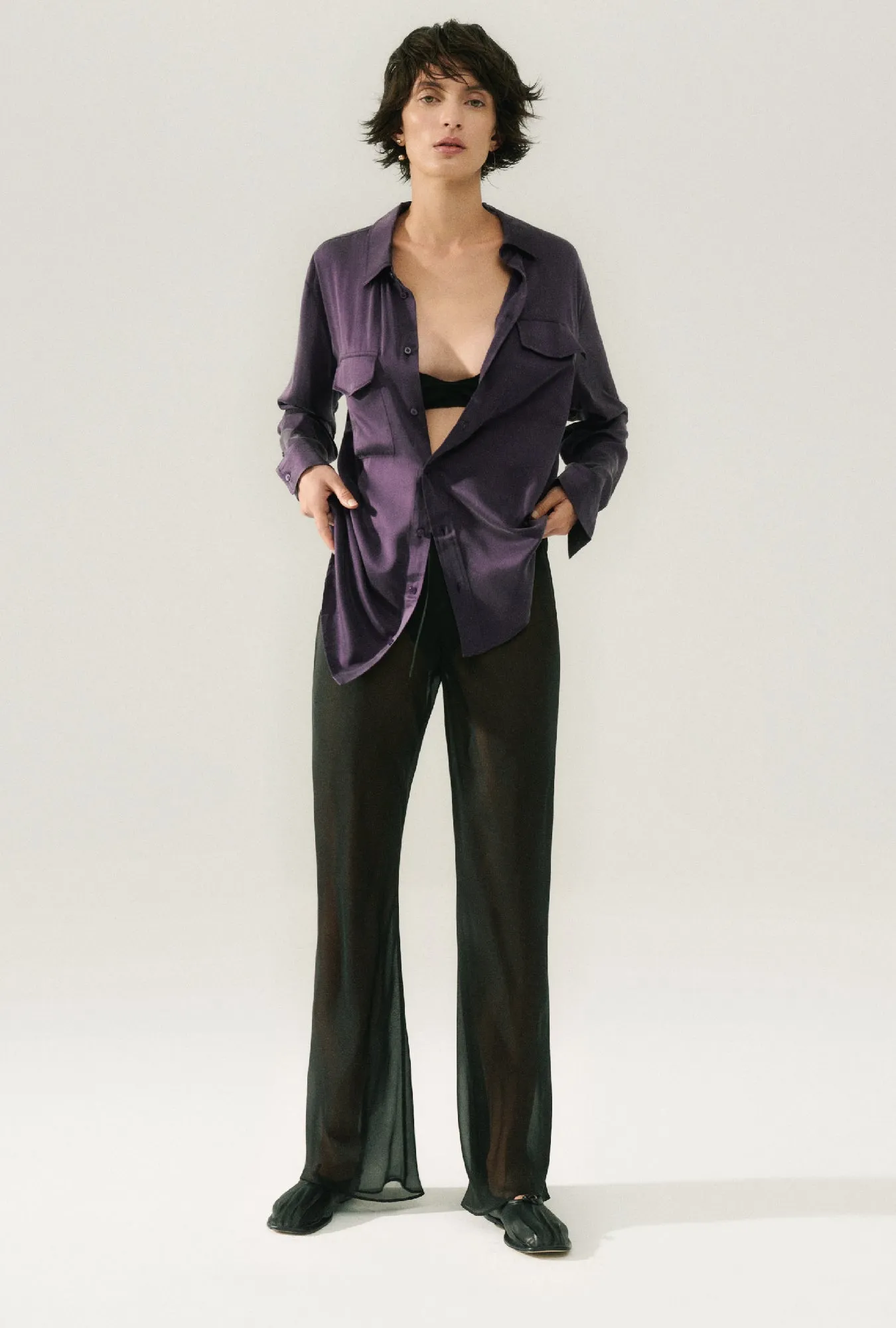 BOYFRIEND SHIRT BLACKBERRY sold by Silk Laundry product image thumbnail 4