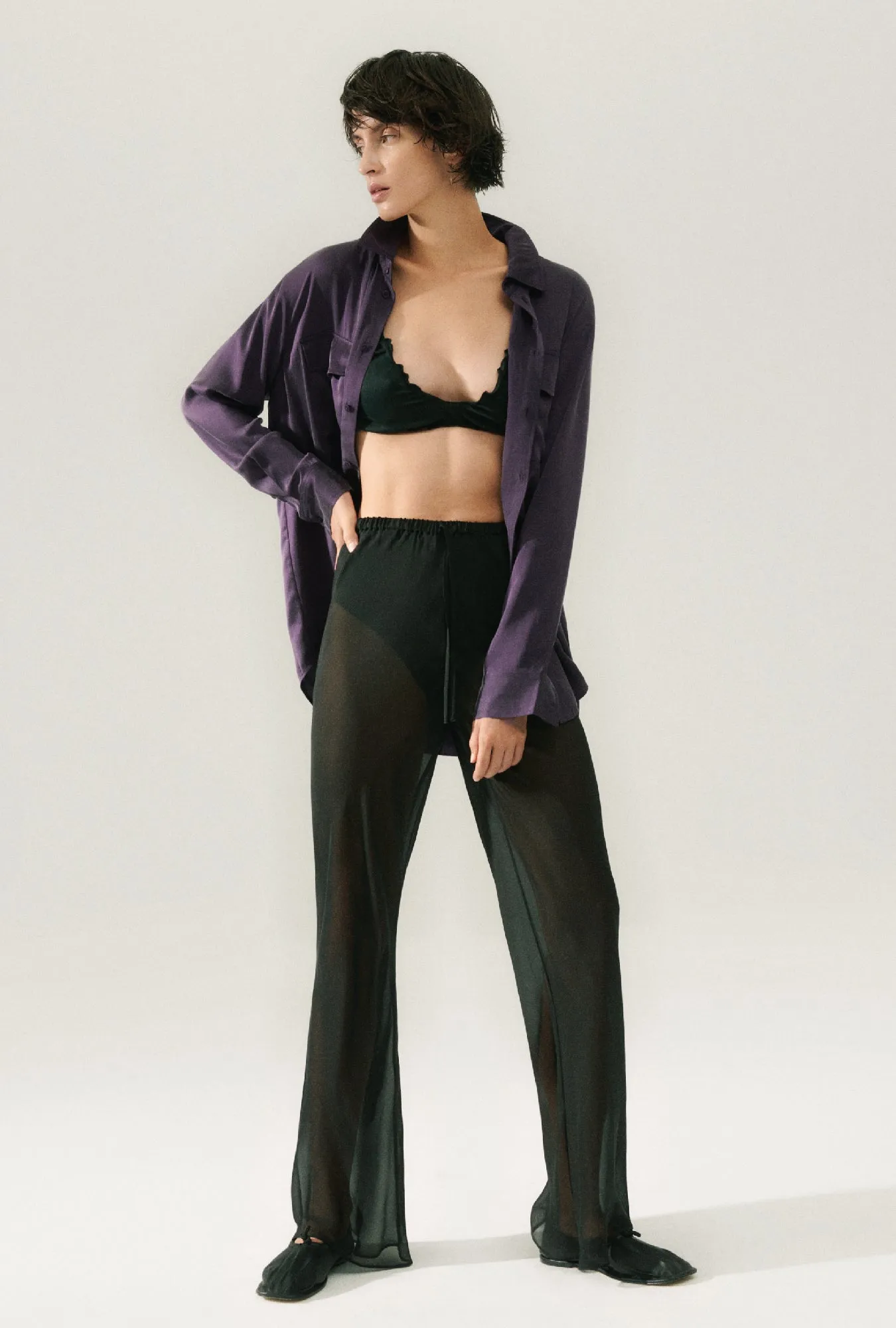 BOYFRIEND SHIRT BLACKBERRY sold by Silk Laundry product image thumbnail 5