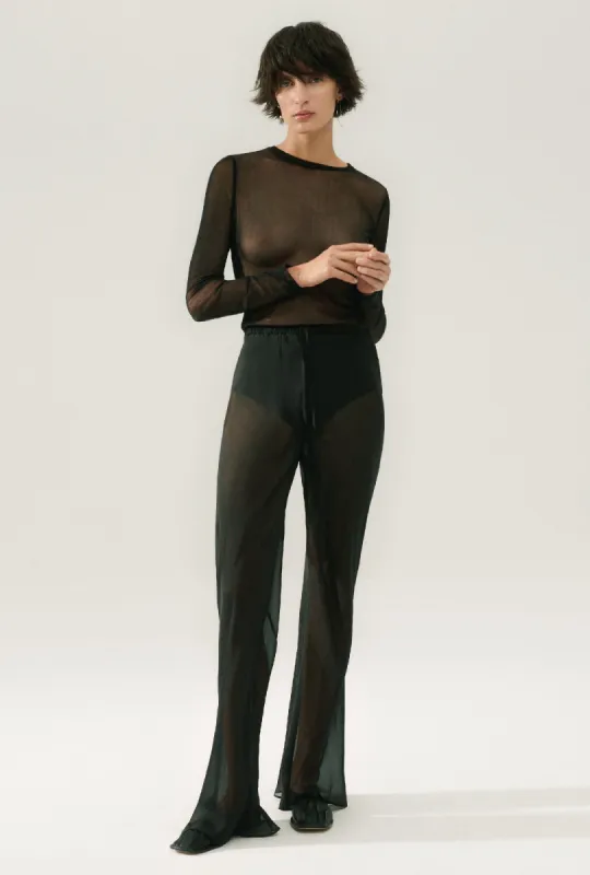 CHIFFON BIAS CUT PANTS BLACK sold by Silk Laundry