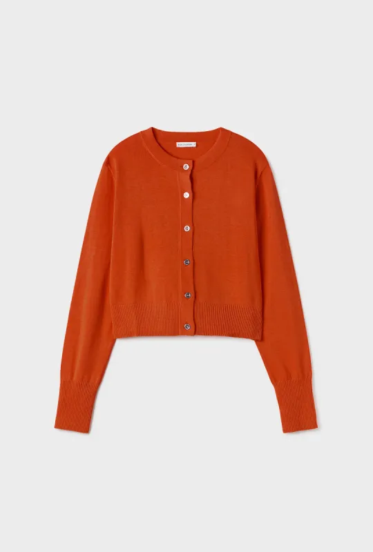CROPPED CARDIGAN UMBER sold by Silk Laundry