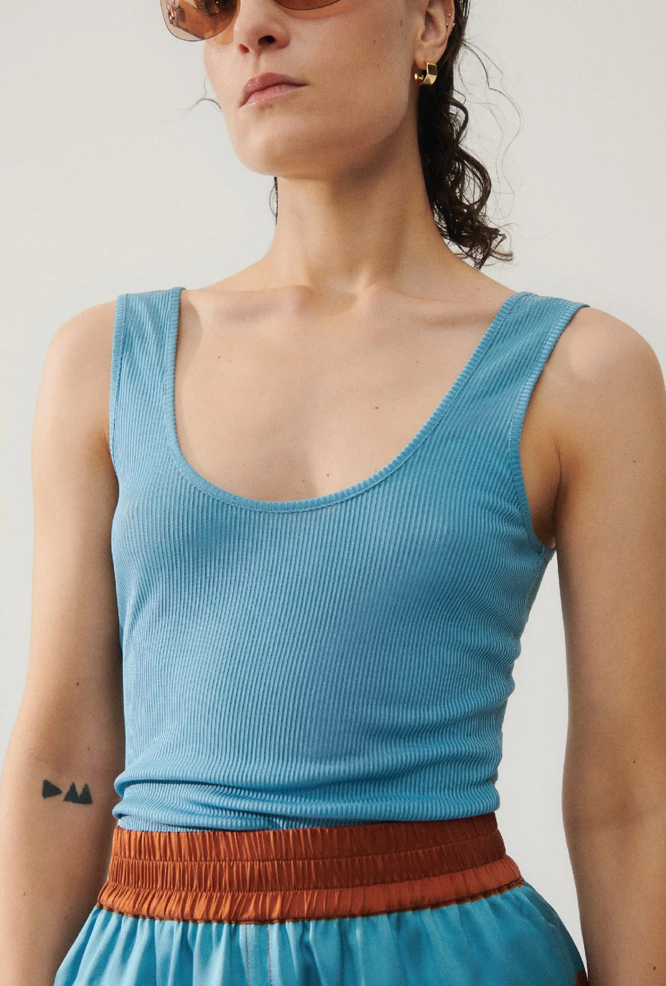 RIBBED TANK LAKE sold by Silk Laundry product image thumbnail 4