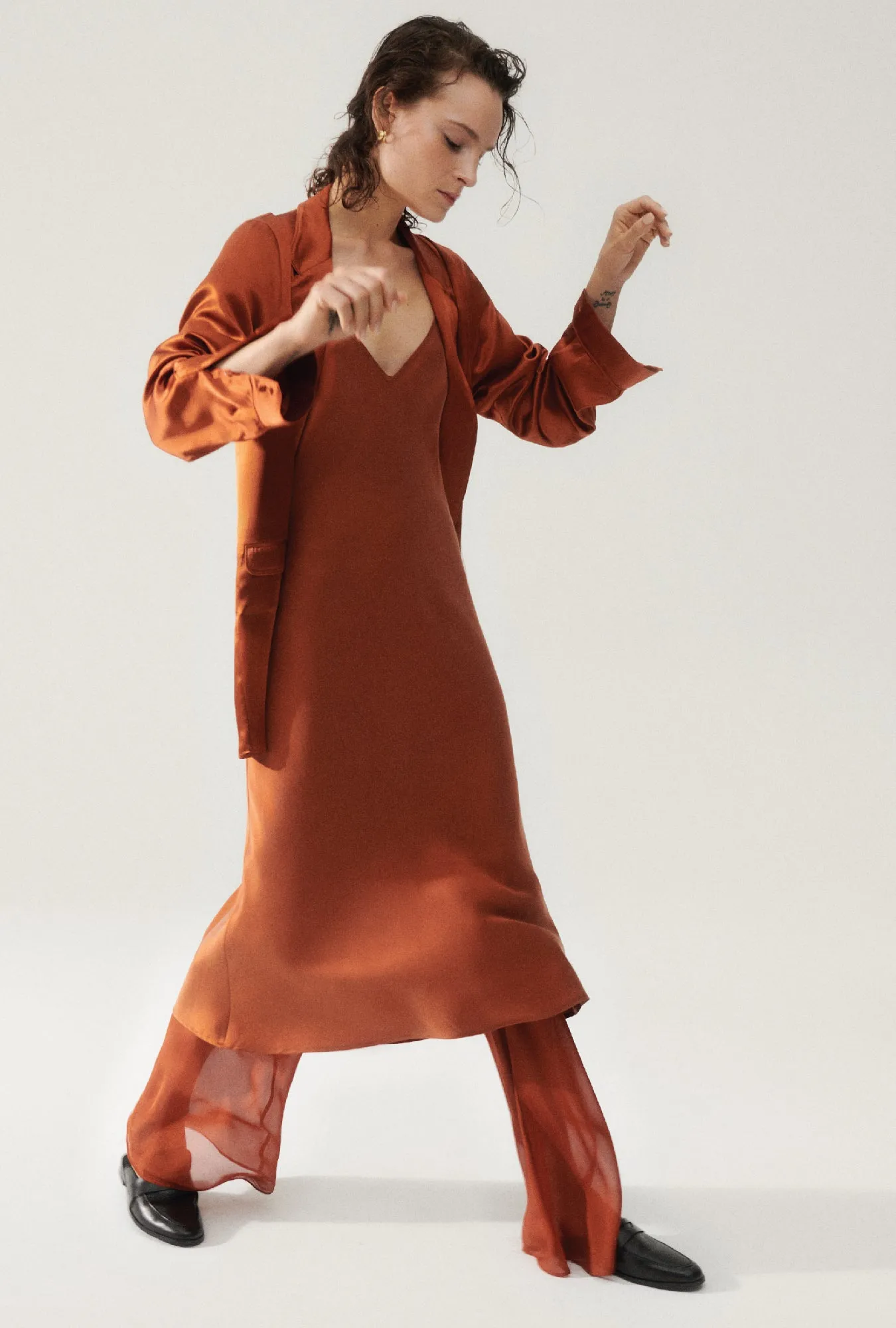 90S SLIP DRESS UMBER sold by Silk Laundry product image thumbnail 4