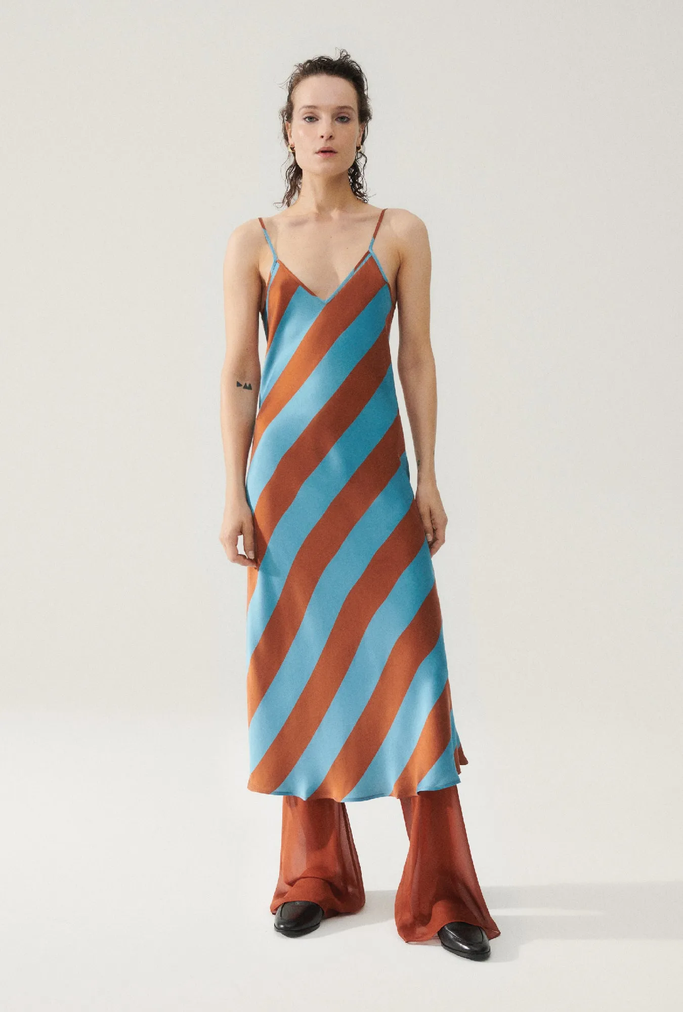 90S SLIP DRESS LAKE STRIPE sold by Silk Laundry product image thumbnail 3
