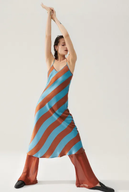 90S SLIP DRESS LAKE STRIPE sold by Silk Laundry