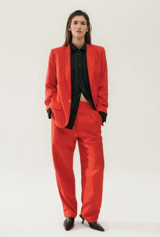 TWILL SLOUCH PANTS POPPY sold by Silk Laundry