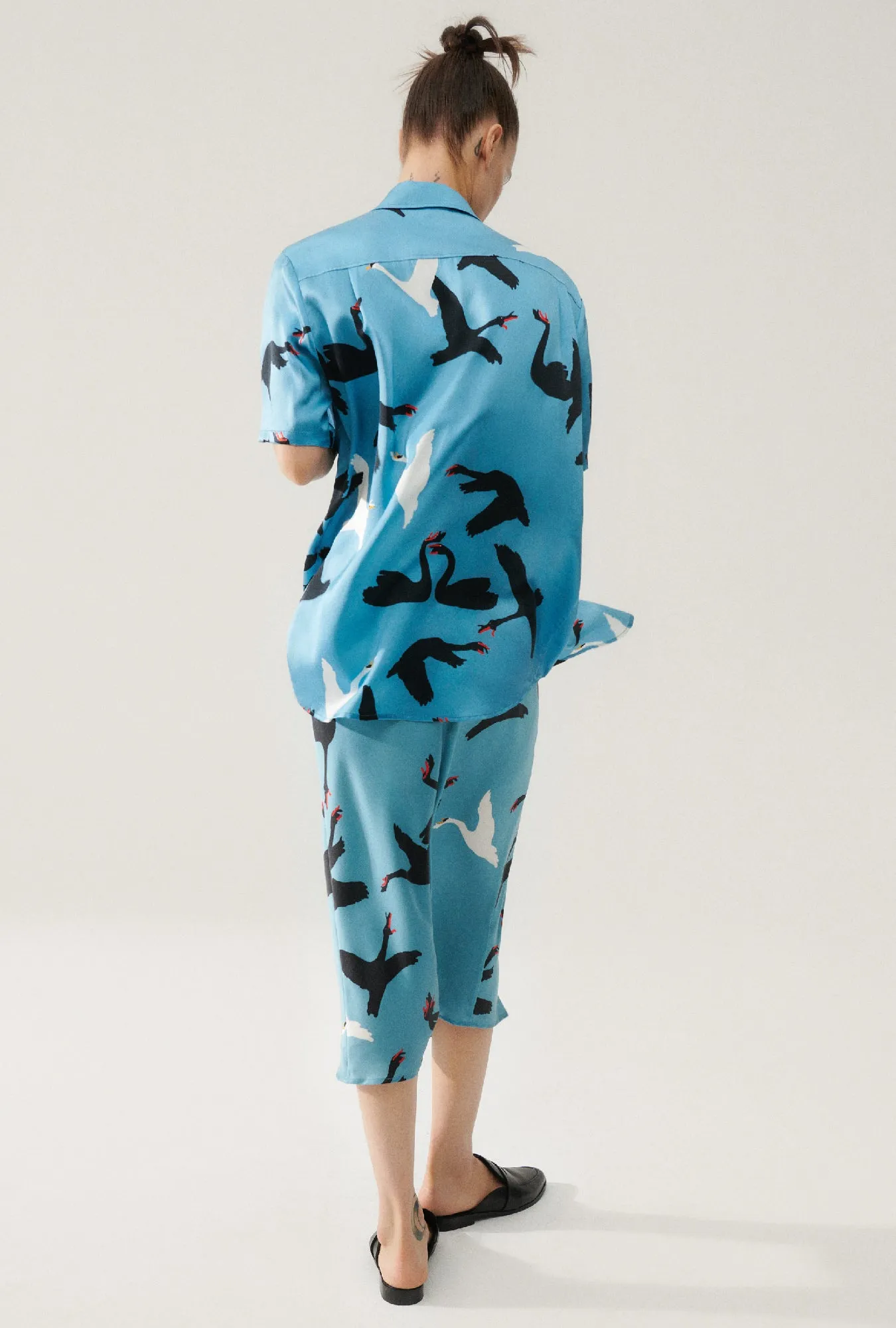 LONG BIAS CUT SKIRT SWANS sold by Silk Laundry product image thumbnail 4