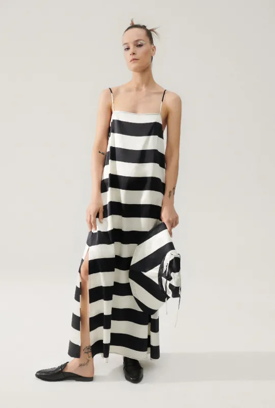 HEAVY A-LINE DRESS BLACK STRIPE sold by Silk Laundry