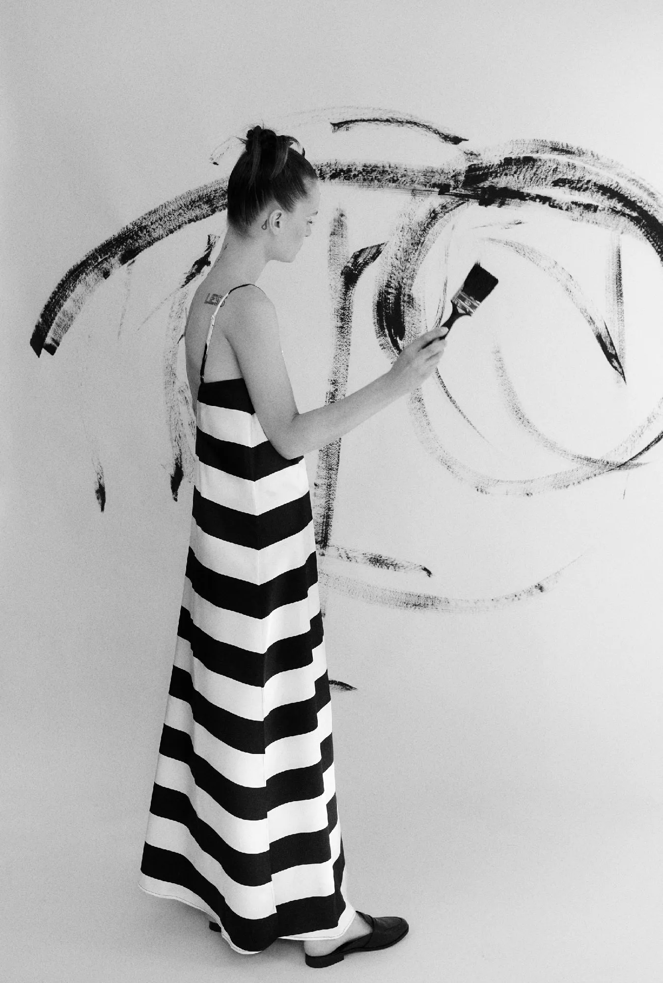 HEAVY A-LINE DRESS BLACK STRIPE sold by Silk Laundry product image thumbnail 5