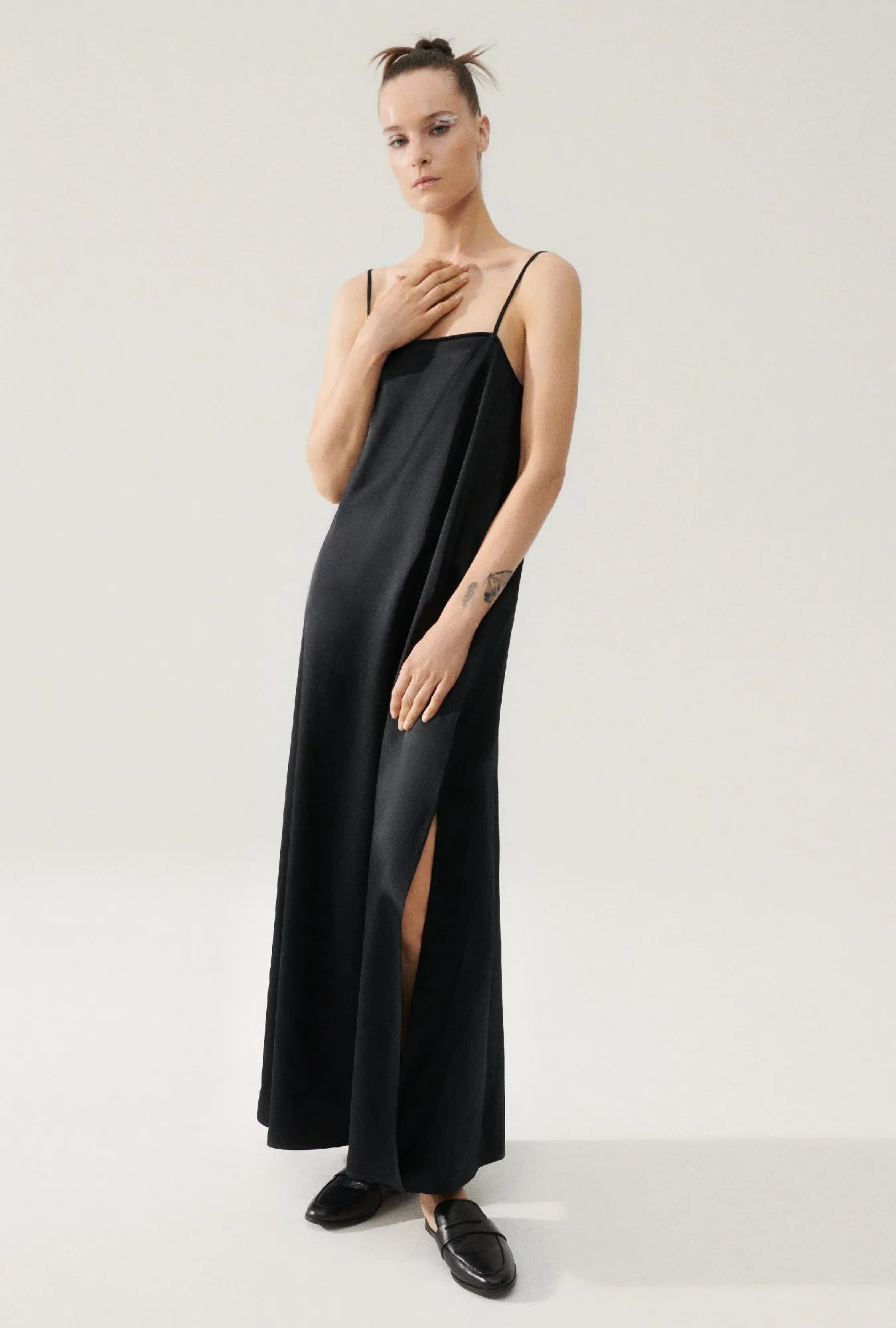 HEAVY A-LINE DRESS BLACK sold by Silk Laundry