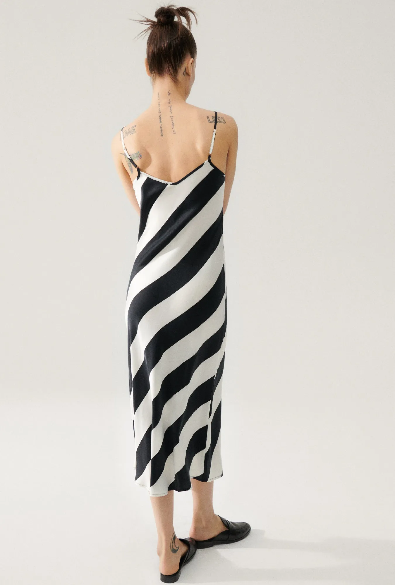 90S SLIP DRESS BLACK STRIPE sold by Silk Laundry product image thumbnail 3