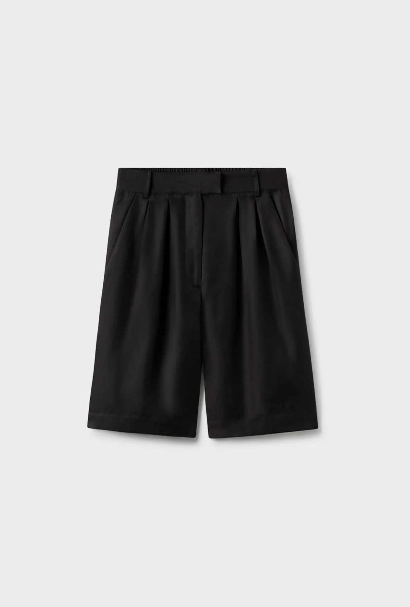 TWILL DOUBLE PLEATED SHORTS BLACK sold by Silk Laundry product image thumbnail 2