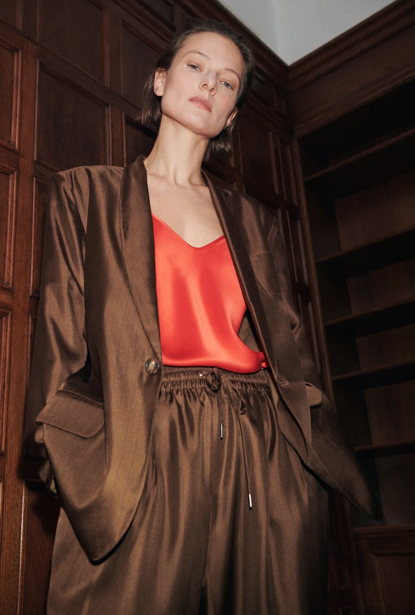 Twill Miami Blazer Dark Earth Pinstripe sold by Silk Laundry product image thumbnail 2