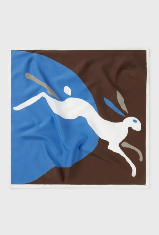 Twill Scarf Rabbit Dark Earth sold by Silk Laundry