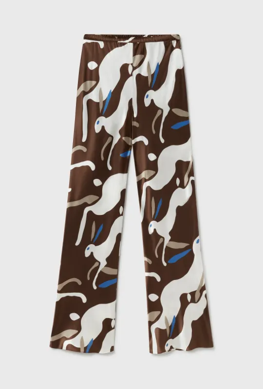 BIAS CUT PANTS RABBIT DARK EARTH sold by Silk Laundry