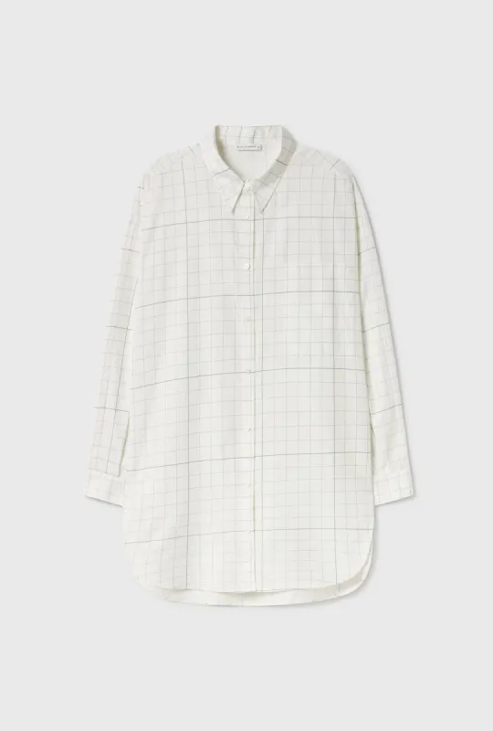 Cotton Silk Round Shirt Grid sold by Silk Laundry