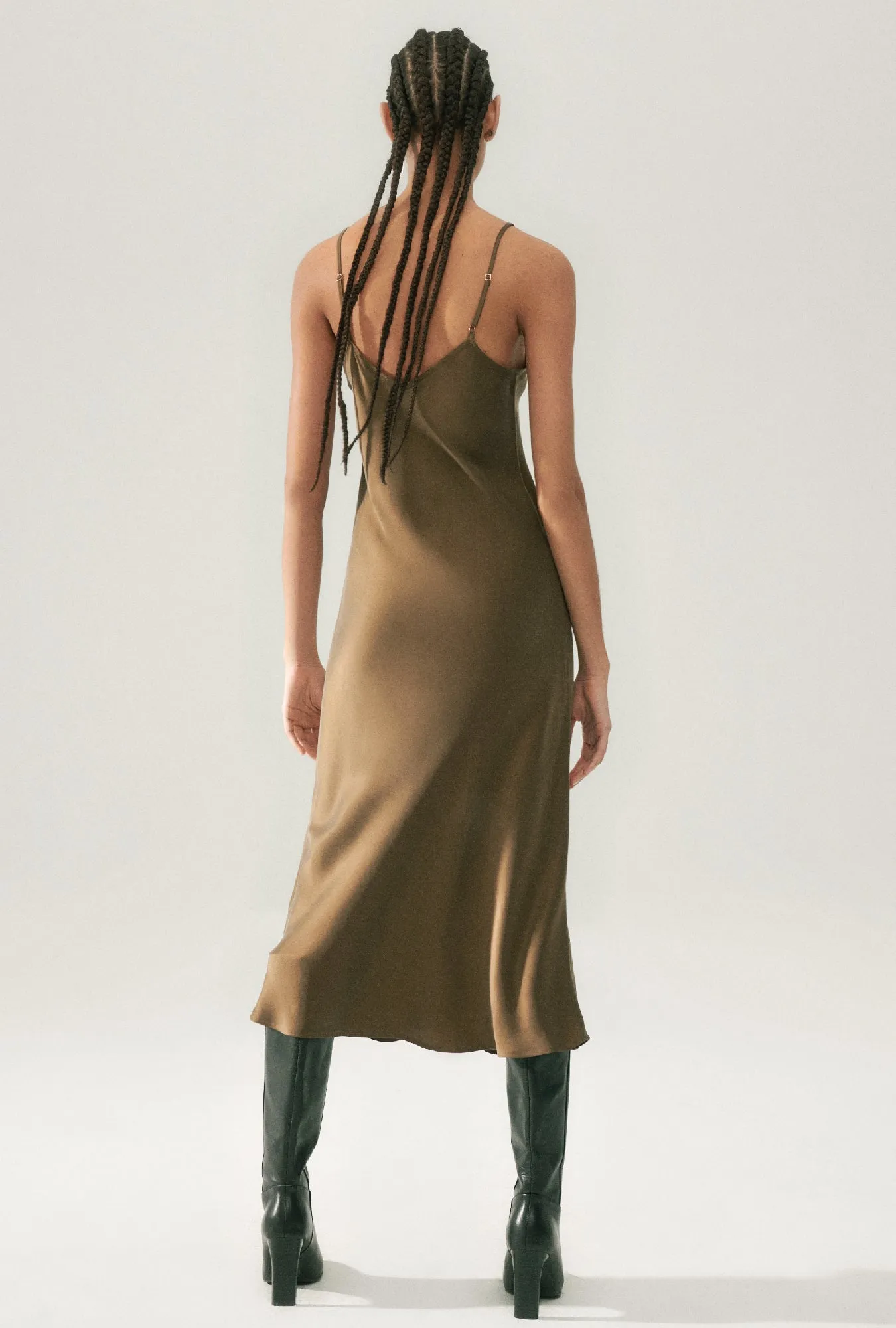 90S Slip Dress Dark Earth sold by Silk Laundry product image thumbnail 3