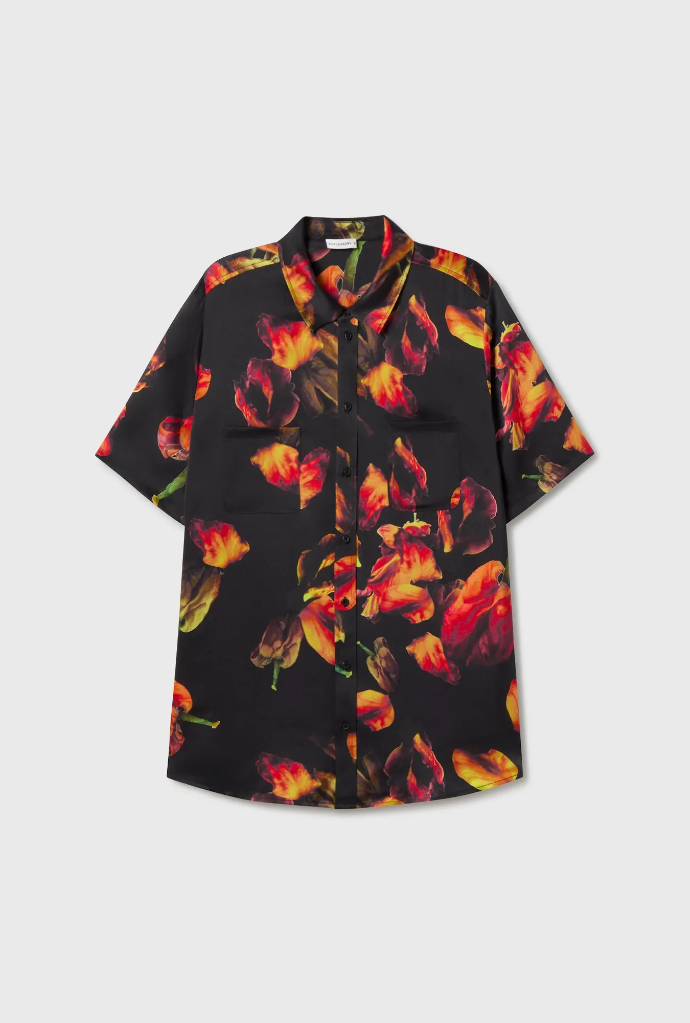 Short Sleeve Boyfriend Shirt Tulipa Black sold by Silk Laundry product image thumbnail 2