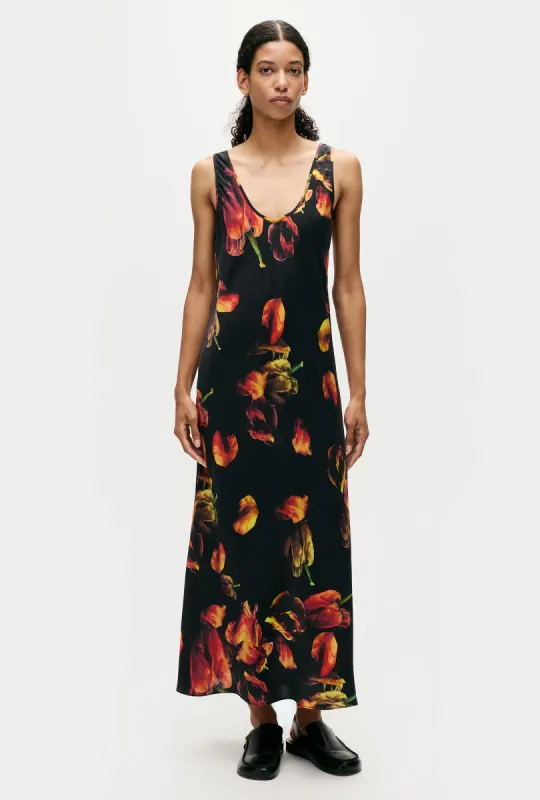 SCOOP NECK DRESS TULIPA BLACK sold by Silk Laundry