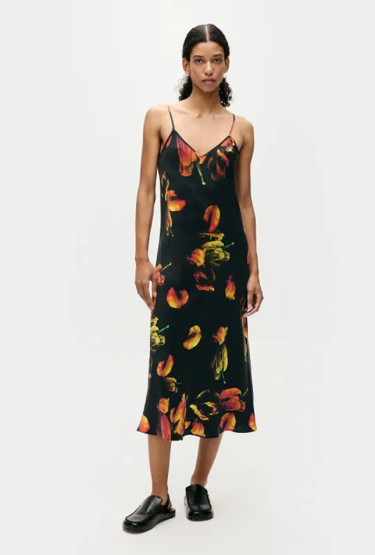 90S SLIP DRESS TULIPA BLACK sold by Silk Laundry
