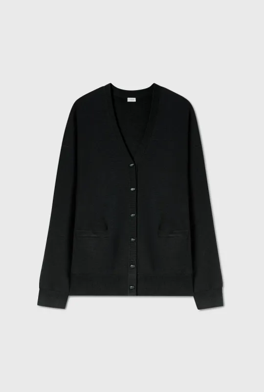 WOOL SLOUCH CARDIGAN BLACK sold by Silk Laundry
