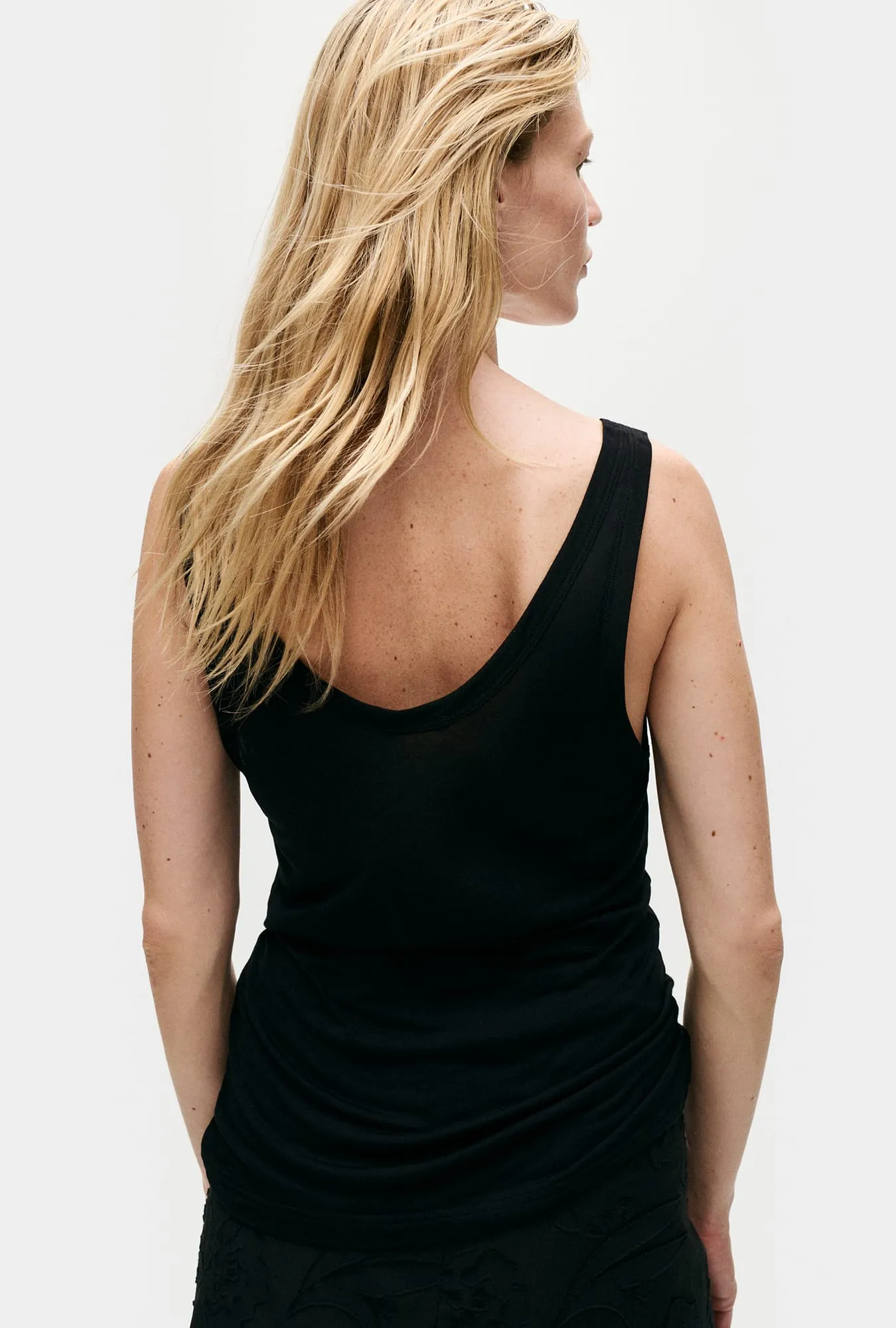 Jersey Modal Scoop Tank Black sold by Silk Laundry product image thumbnail 3