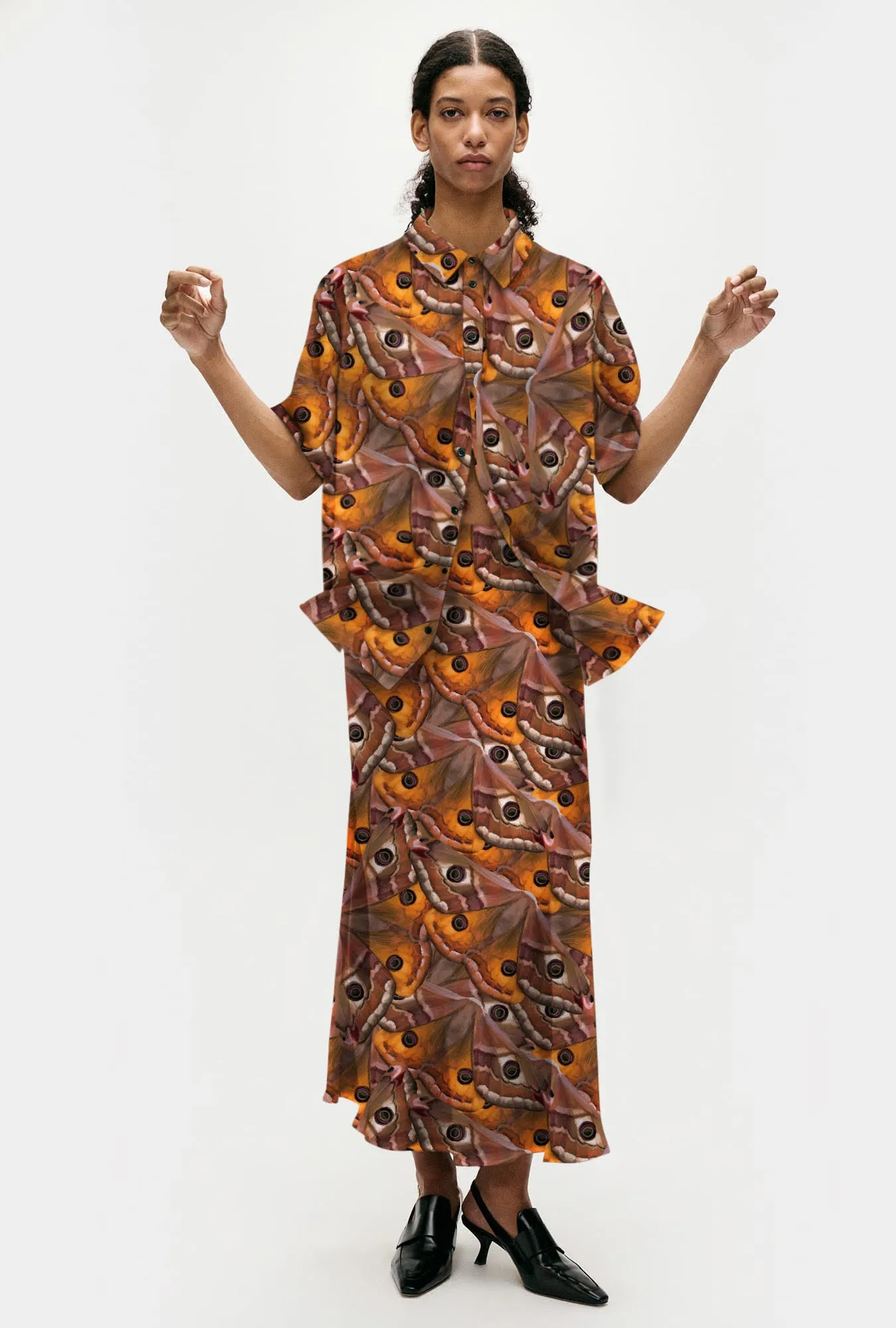 Long Bias Cut Skirt Wingspan sold by Silk Laundry