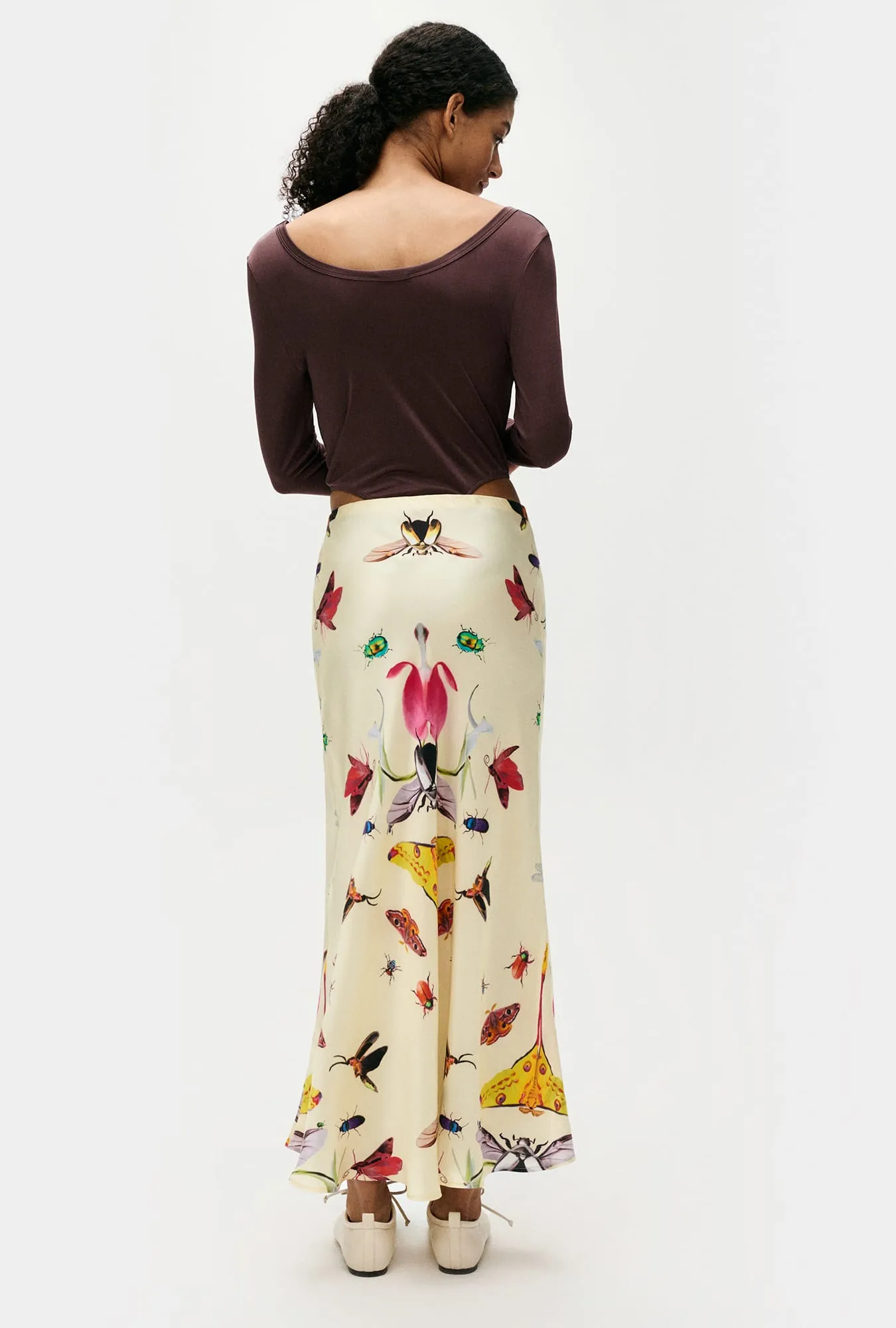 LONG BIAS CUT SKIRT INSECTS sold by Silk Laundry product image thumbnail 3