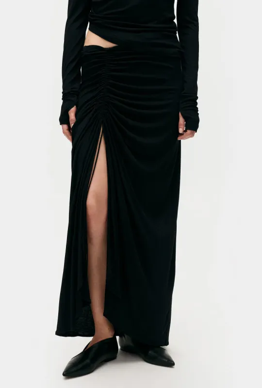 Jersey Modal Ruched Skirt Black sold by Silk Laundry