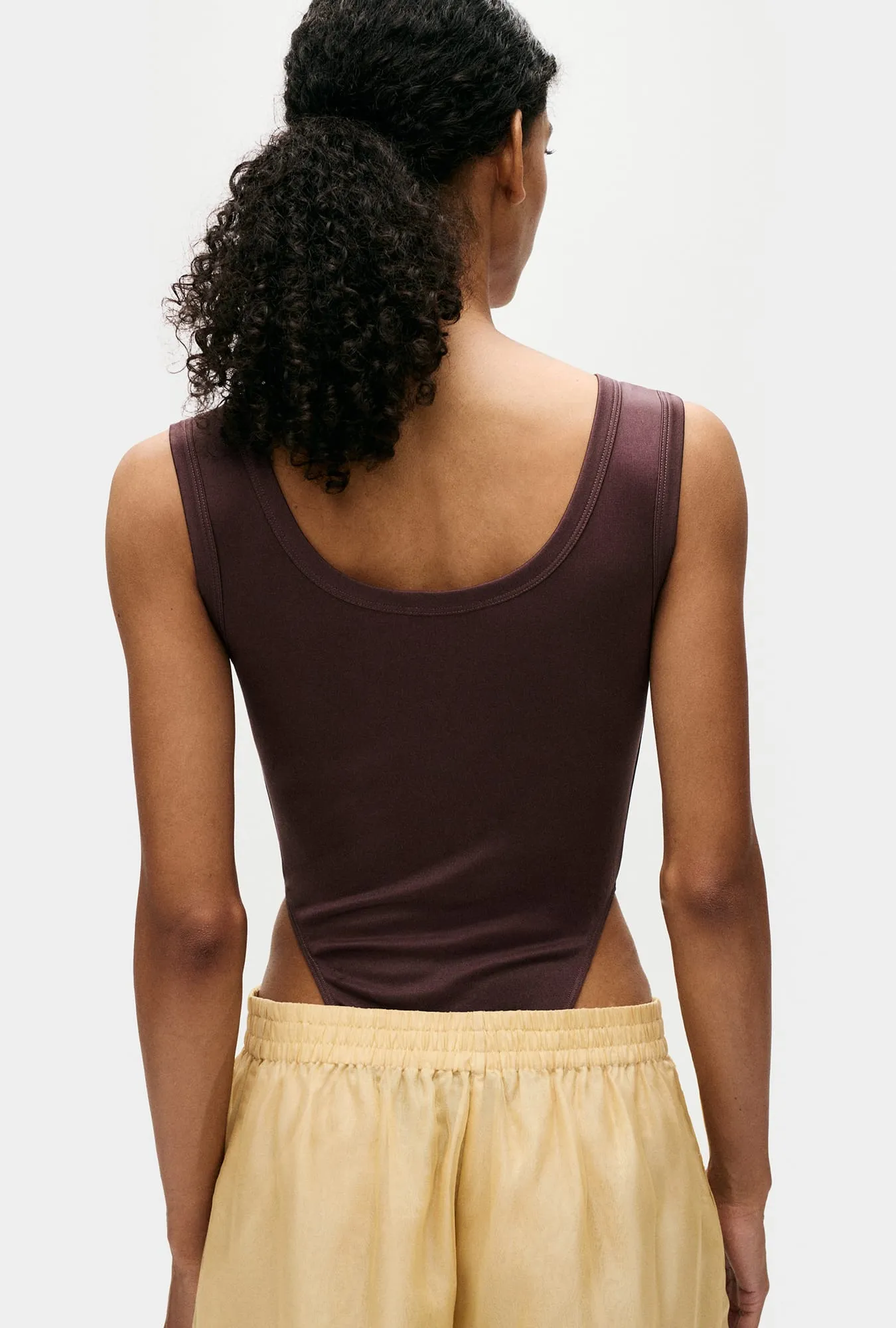 JERSEY MODAL CUTAWAY BODYSUIT CACAO sold by Silk Laundry product image thumbnail 3