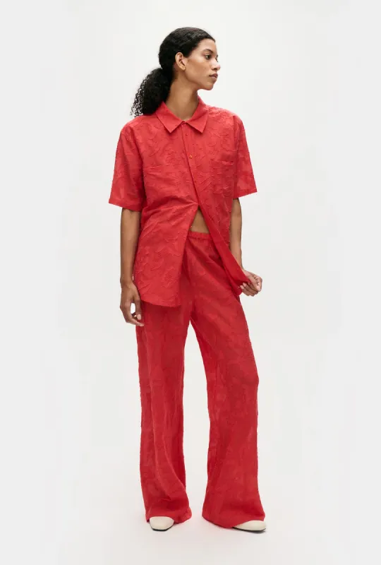 CLIP SILK BIAS CUT PANTS GERANIUM sold by Silk Laundry