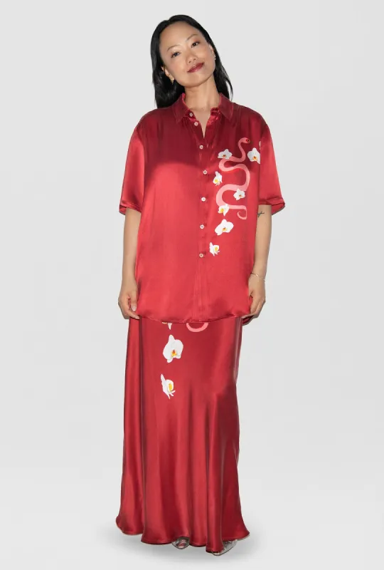 Short Sleeve Boyfriend Shirt Year of The Snake sold by Silk Laundry