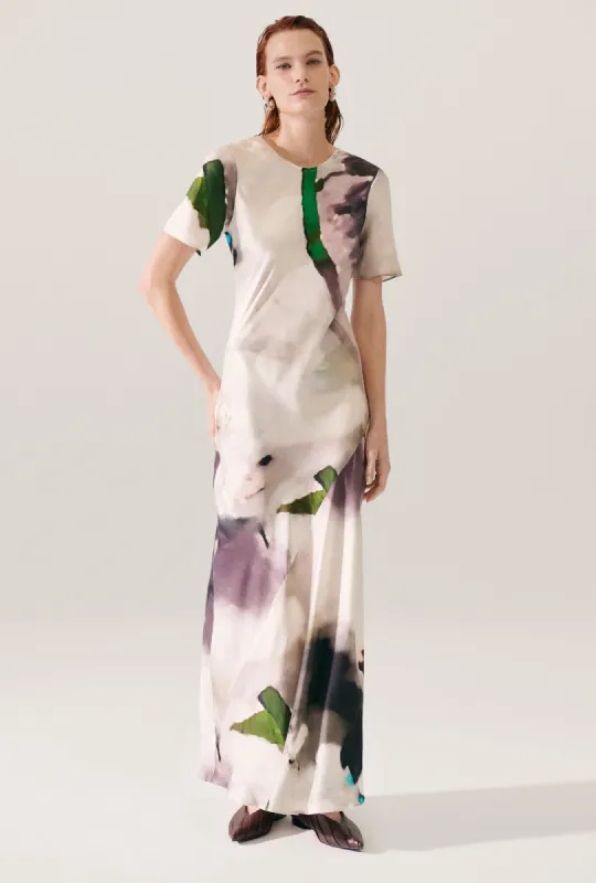 SHORT SLEEVE BIAS DRESS PHOSPHATE sold by Silk Laundry