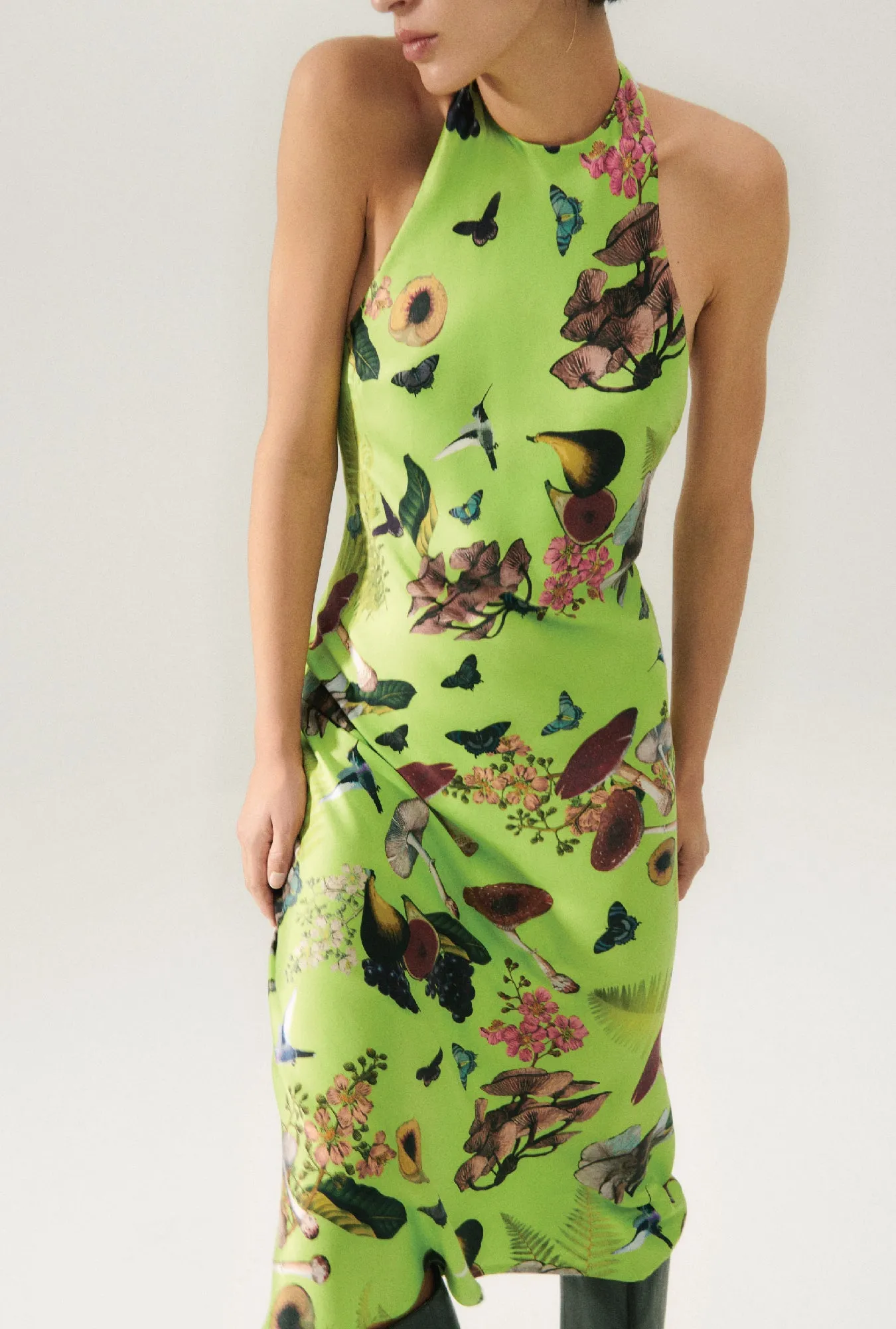 HALTER DRESS MAGIC MUSHROOM FERN sold by Silk Laundry product image thumbnail 3