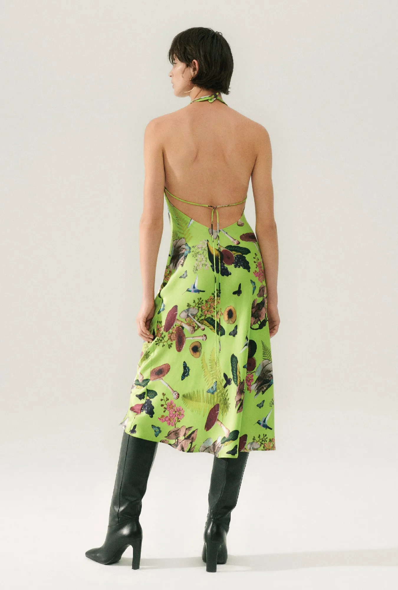 HALTER DRESS MAGIC MUSHROOM FERN sold by Silk Laundry product image thumbnail 4